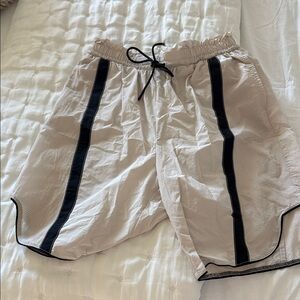 FP Movement by Free People Cream and Black Athletic Shorts